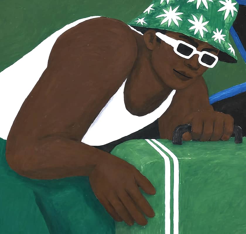 Stylized illustration of a person loading luggage into a car.
